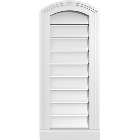 Ekena Millwork Arch Top Surface Mount PVC Gable Vent w/ 2"W x 2"P Brickmould Sill Frame, 12"W x 26"H GVPAR12X2603SN